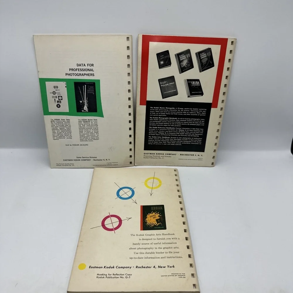 Kodak Photography Data Books. Lot Of 3 Paperback Books. 1956-1957